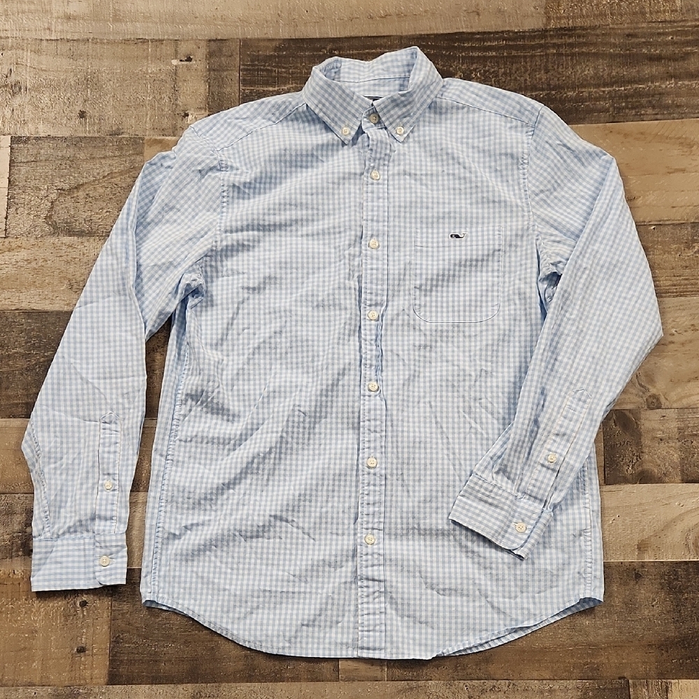 Vineyard Vines Blue Casual Button Down‎ Shirt Mens Medium Checkered